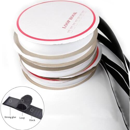 16-40mm Width Strong Self Adhesive Glue Hook Loop Fastener Tape Sewing Magic Tape Sticker Velcroing Strap Clothing Accessories