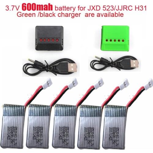 JXD 523 Lipo Battery 3.7v 600mAh 25C also for JXD523 /JJRC H31/JJRC H43hw Drone Li-Battery JJRC H31 Battery + 5in1 cable charger