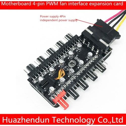 Motherboard 4-pin PWM fan interface expansion card for motherboard 3pin/4pin fan extension cable 1pcs free shipping