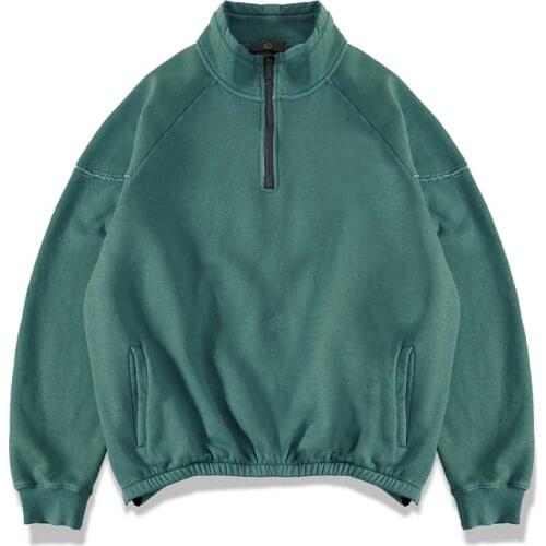 100% Cotton Men Hoodies Sweatshirts European and American Street Hip-hop Zip Pullover