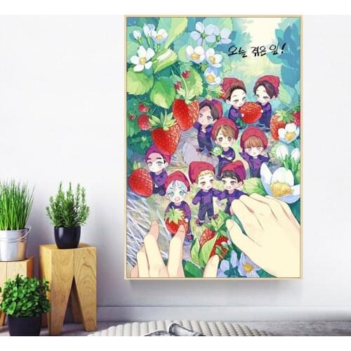 Paint by number art painting by numbers Painted cartoon version EXO family portrait room wall decoration painting