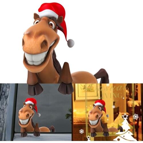 D-1011 Decal Elk Pattern Reflective Christmas Car Rear Windshield Sticker for Auto Cartoon Anime Graffiti DIY Sticker Toys Gifts