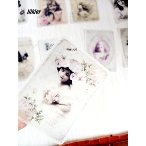 Nikier 33PCS Retro Victorian Girl Sulfuric Acid Paper Stickers Transparent Stationery Decoration DIY Diary Album Stickers