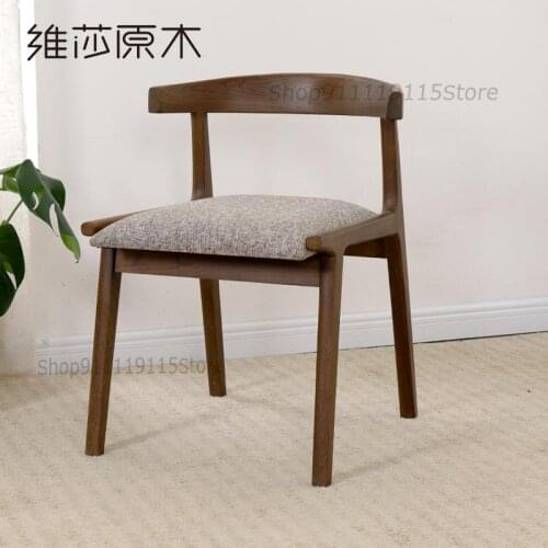 Solid Wood Dining Chair Nordic Restaurant Back Chair Small Family Chair Simple Modern Family Single Leisure Chair