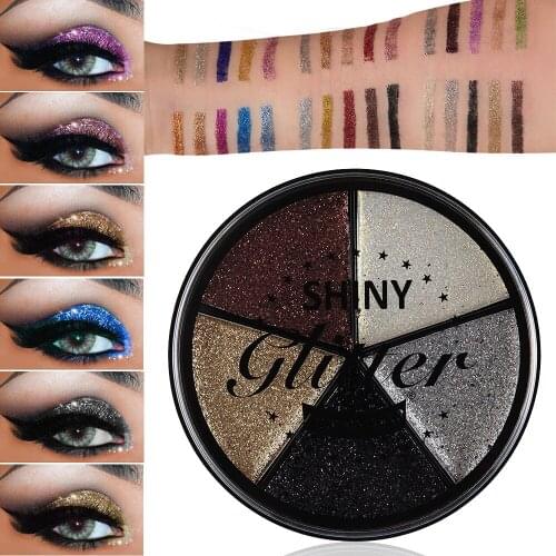 Makeup Shimmer Eyeshadow Palette 5 Colors Smoky Cosmetics Set Professional Natural Matte Eye Shadow Sleek Glitter Makeup Palette