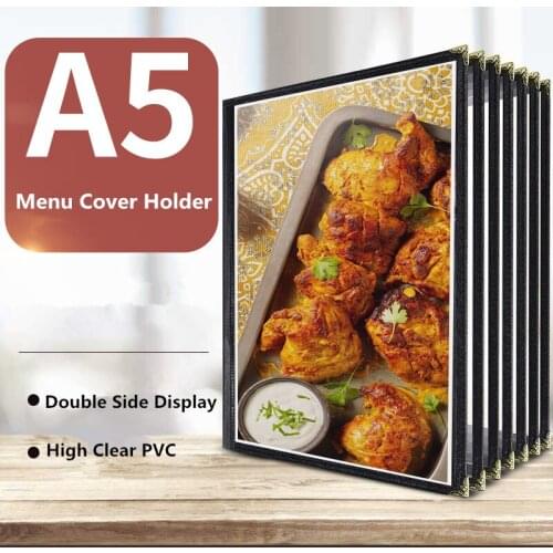 A5 Transparent Restaurant Menu Covers For Bar Cafe Restaurant Menu Paper Card Price Listing Holder Book Frame