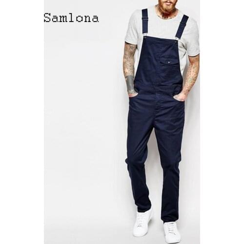 Sexy men clothing ropa hombre skinny jeans denim pant jumpsuit multi-pocket demin overalls casual romper mens strappy trousers