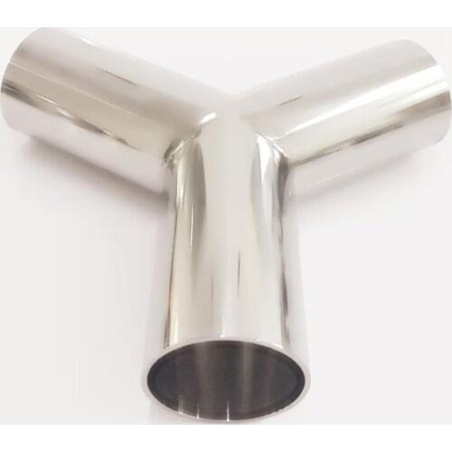 51mm 2" Pipe OD Butt Welding Y Shaped 3 Way SUS 304 Stainless Steel Sanitary Fitting Spliter Homebrew Beer Wine