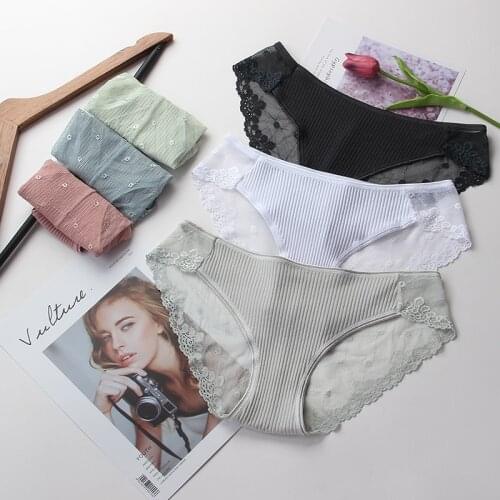 Seamless Panties Transparent Lace Briefs Underwear Womens Lingerie Female Sexy Panty Low Waist Soft Underpants Lady Intimates