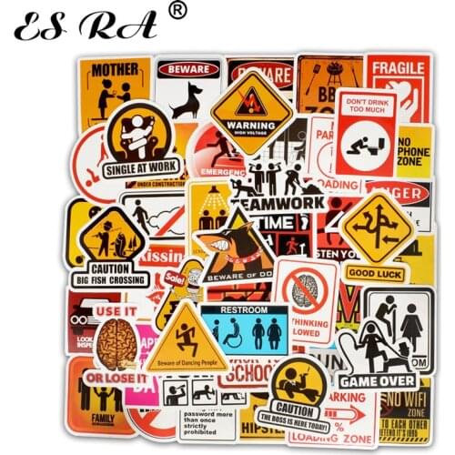 Funny warning Stickers Pack Reminder Sign Stickers Decals Watgerproof PVC Pegatinas For Skateboard Wall Laptop Stationary Toy