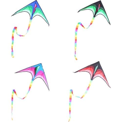 1pc Large Colorful Rainbow Kite Long Tail Nylon Outdoor Surf Kids Toys Flying Kid With Kite Kites Outdoor Line For Children