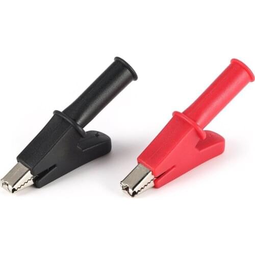 2 Pcs Full Protective Alligator Clips Crocodile Electrical Clamp for Multimeter Test Leads Pen Testing Cable Probe
