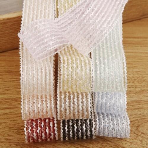 5 yards/lot Jumping Point Striped Snow Gauze Ribbon for Diy Hairwear Bows Gifts Flowers Packaging Ribbons Clothing Accessories