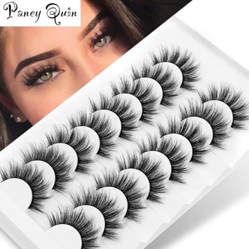 8 Pairs 3D Faux Mink Eyelashes Natural Thick Long False 10-15mm Lashes Dramatic Fake Eyelash Eyes Makeup Extension Beauty