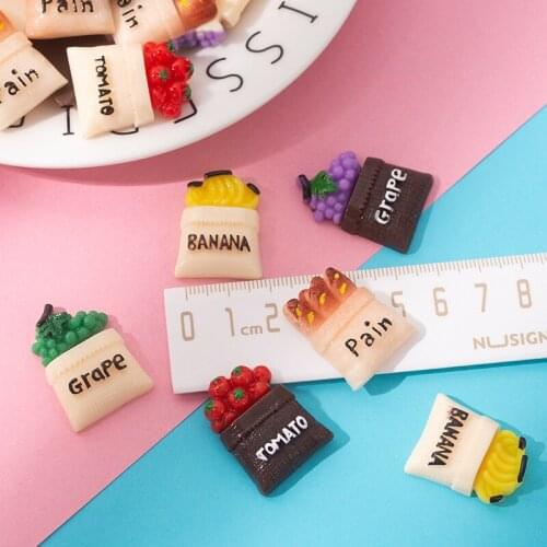 8PCS Resin Food Flatback Charm Scrapbook DIY Decor Home Figurine Crafts Embellishment