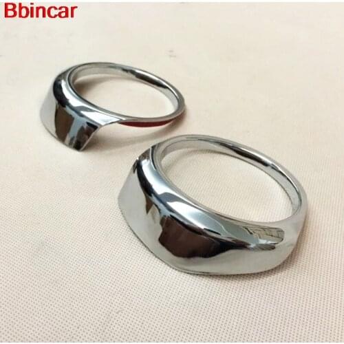 Bbincar Car Styling ABS Chrome Auto Front Bottom Inside Fog Light Lamp Cover Trim Head Round Foglight Frame For Ford Edge 2015