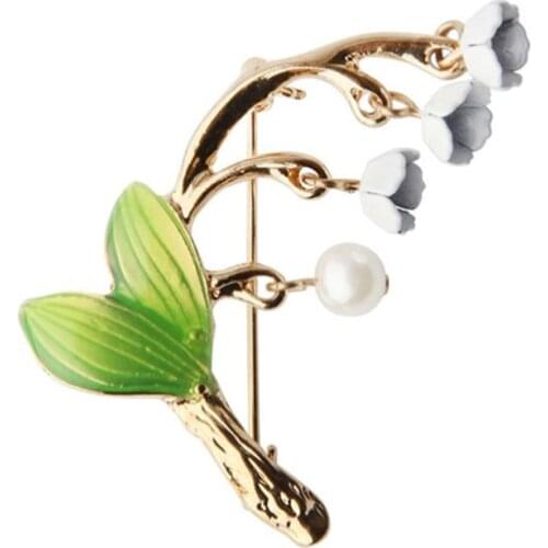 White Lily Of The Valley Brooch Ladies Corsage Wedding Jewelry Accessories