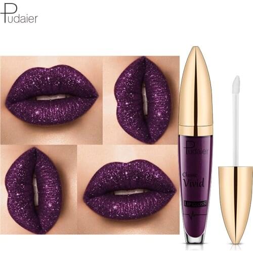 Glitter Lips Liquid Lipstick Lot Women Makeup Waterproof Blue Purple Wine Red Color Shimmer Lip Gloss