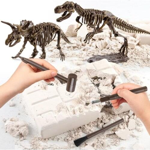 Children DIY Dinosaur Digging Toys Animals Dinosaur Skeleton Fossil Archeology Digging Assembly Toys Science Model Toy