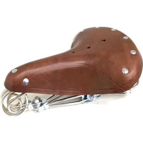 E0980 High quality comfortable and durable restoring ancient ways is old bicycle seat pure leather saddle bicycle accessories