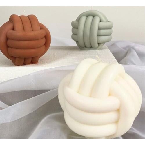 Palm Leaf Candle Mold Stripe Design Candle Silicone Mold Cylindrical Big Knot Wax Mould Wave Curved Art Candle Mold