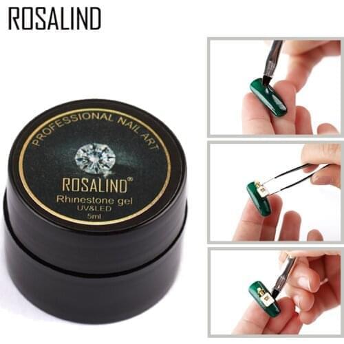 ROSALIND Gel Nail Polish 5ml Sticking Rhinestone Gel lacquer UV LED Semi Permanent Decoration Tools Rhinestone Nail Art DIY