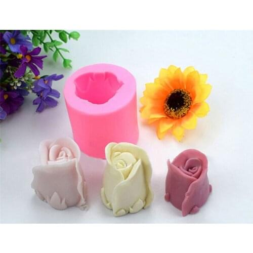 Hot Sale 3D Rose Flower Cake Silicone Molds Cookie Cutter Soap Fondant Confeitaria Mould Kitchen Pastry Cake Decorating Moulds