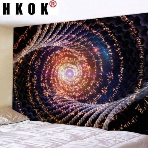 HKOK Rotating Space Tapestry Wall Rugs Wall Hanging Covering Fabric Mural Background Cloth Towel Beach Fabric Blanket Home Decor