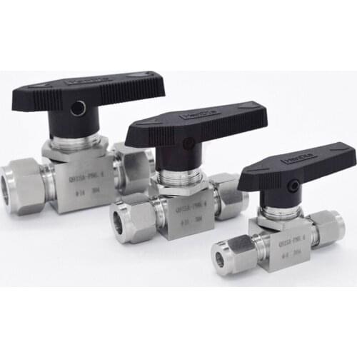 1/8" 1/4" 3/8" 1/2" 3/4" 3/4/6/8/10/12-20mm OD Tube Compression Ball Valve 304 Stainless Stel 915 PSI Water Gas Fuel Oil