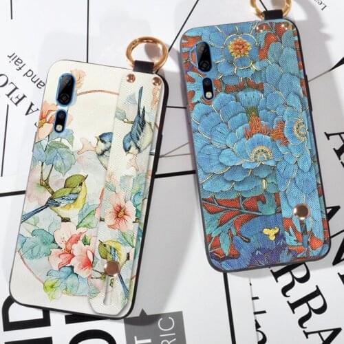 Soft Phone Holder Case For ZTE Axon 10 Pro A2020 Silicon Bird Wrist Strap Case For Nubia Play Red Magic Red Devil 5G