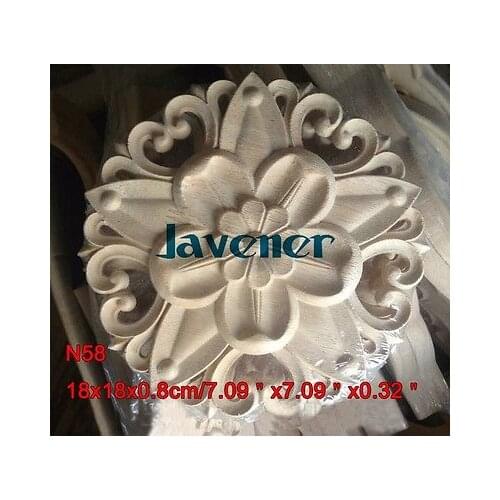 N58 -18x18x0.8cm Wood Carved Onlay Applique Carpenter Frame Decal Wood Working Carpenter
