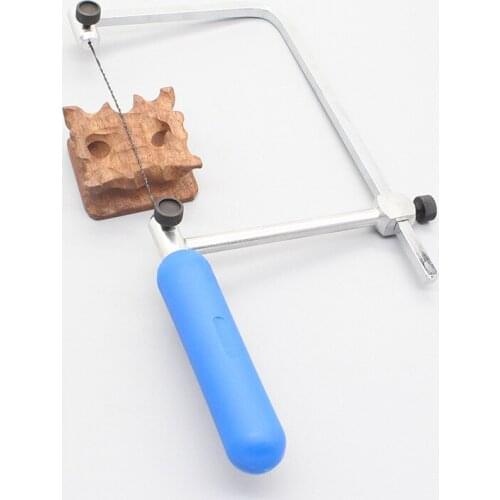 Adjustable Frame Sawbow U-shape Coping Jig Saw for Woodworking Craft Jewelry DIY Hand Tools with 2pcs Spiral Blades