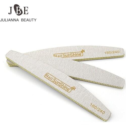 10Pcs Round Head Sandpaper Nail File for gel nails Professional Manicure Buffer Pedicure Double-sided set de limas Nail Tools