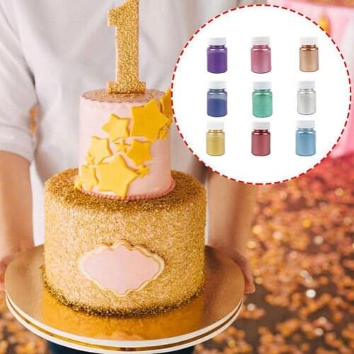 Edible Gold Powder Glitter Powder Silver Pearl Powder Cake Chocolate Decoration Color Dust Mousse Macaron Baking Fondant P6S1
