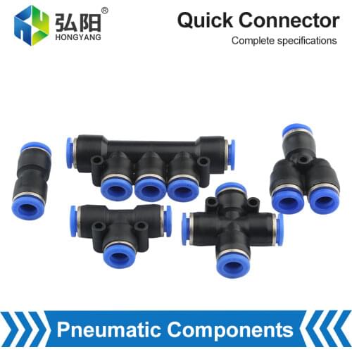 Pneumatic Connector Air Water Pipe Quick Plug 4mm To 10mm Hose Connector PY PU PG PE PZA PK Plug-In Connector Angle Adapter Plug