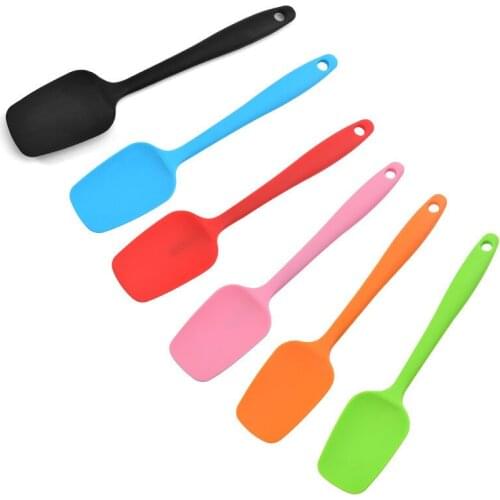 Hot Universal Heat Resistant Integrate Handle Silicone Spoon Scraper Spatula Ice Cream Cake for Kitchen Tool Utensil Convenience