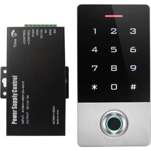 With power supply 125KHZ ID Outdoor Fingerprint password keypad access control reader for security door lock system gate opener