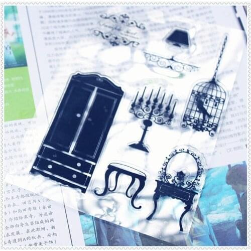 PANFELOU 11.3*15.56 Furniture series Transparent Silicone Rubber Clear Stamps cartoon for Scrapbooking/DIY wedding album