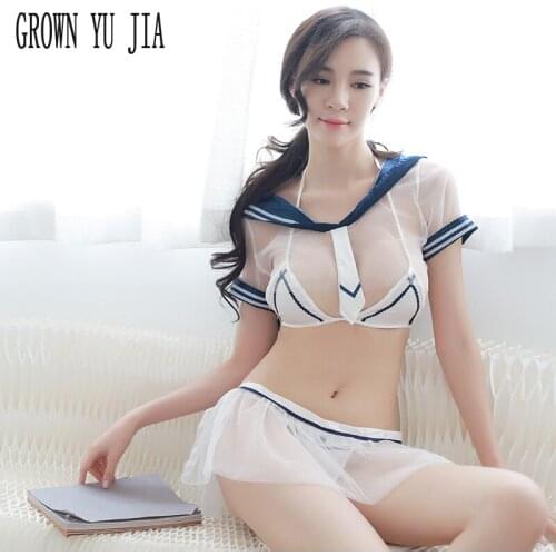 Sexy perspective naval uniform suit cosplay temptation Erotic Sailor uniforms skirt porno japanese lingerie sex play costume
