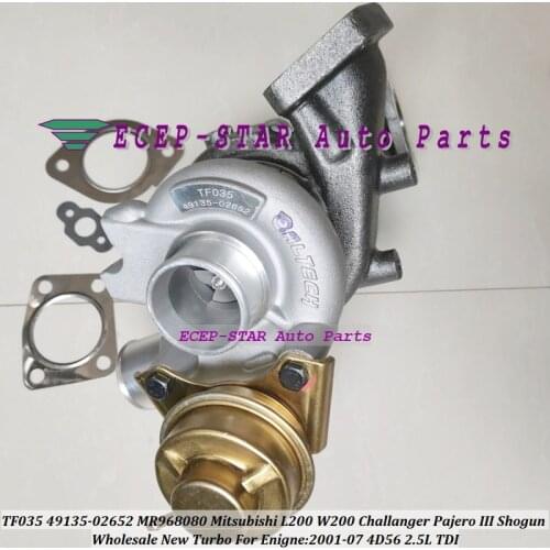 TF035 VGT 49135-02652 49135 02652 MR968080 Turbo For Mitsubishi L200 02- Challanger Pajero III W200 Shogun 2001-07 4D56 2.5L TDI