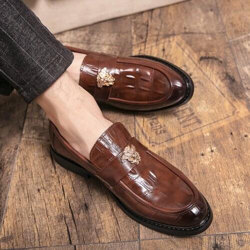 Trend Shoes Mens Luxury Shoes Wedding Men Fashion Casual Leather Mens Loafers Formal For Trending Dress Italian Man