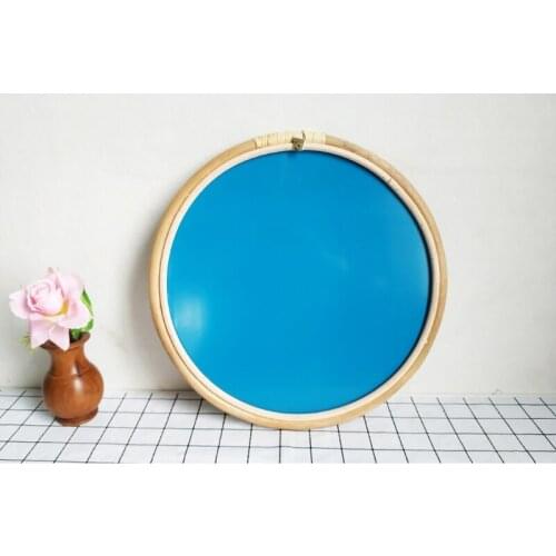 X6HD Rattan Circle Wall Mirror 16 Inch Round Dressing Mirror Makeup Mirrors for Entryways Washrooms