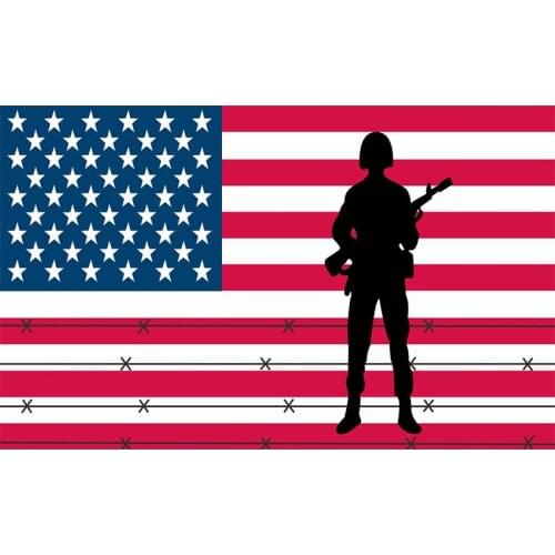 Xiangying 90*150cm army soldier in front of usa Flag For Decoration