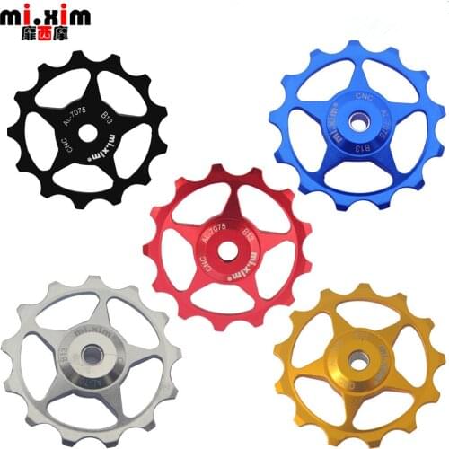 Mixim 13T Aluminum Alloy Bicycle Rear Derailleur Jockey Wheel Road MTB Bike Guide Roller Idler Pulley Part For Shimano SRAM