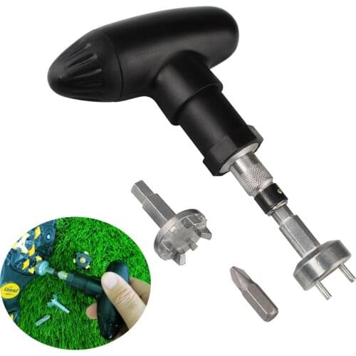 1 Set Golf Spike Ratchet Handle Wrench Tool Bits Golf Remover Ripper Steel Ratcheting Shoe Cleats Practical Club
