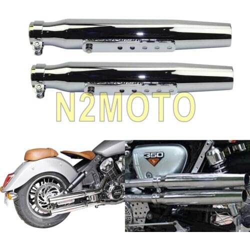1 Pair Chrome Vintage Motorcycles Tapered Exhaust Muffler DB-Killer Silencer Pipe for Harley Cafe Racer Chopper