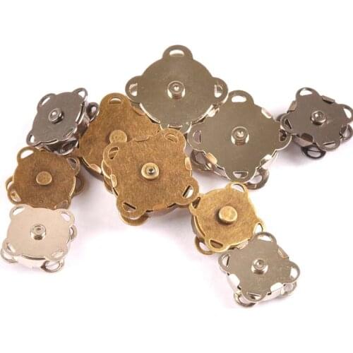 10sets 10/14/18mm golden/silver/bronze sew on metal magnetic Snaps button garment accessories handmade scrapbooking DIY cp2117