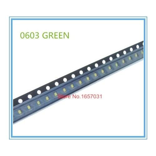 100pcs 0603 Green color SMD/SMT Super Bright lamp LED lights light-emitting diodes High quality