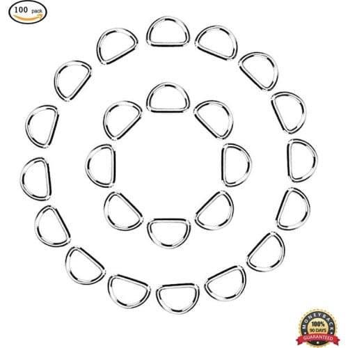 100pcs Metal D Ring Non Welded Nickel Plated Semi-Circular D Ring For Hardware Bags Ring Hand DIY Accessories