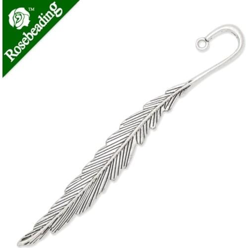 15x116.5mm Antique Silver Bookmark hook,leaf,10pcs/lot-C4719